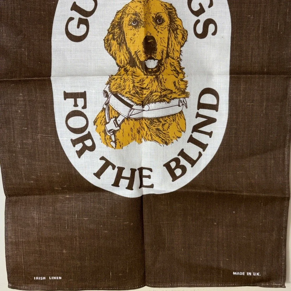 Guide Dogs for the Blind Tea Towel Irish Linen Made‎ In UK